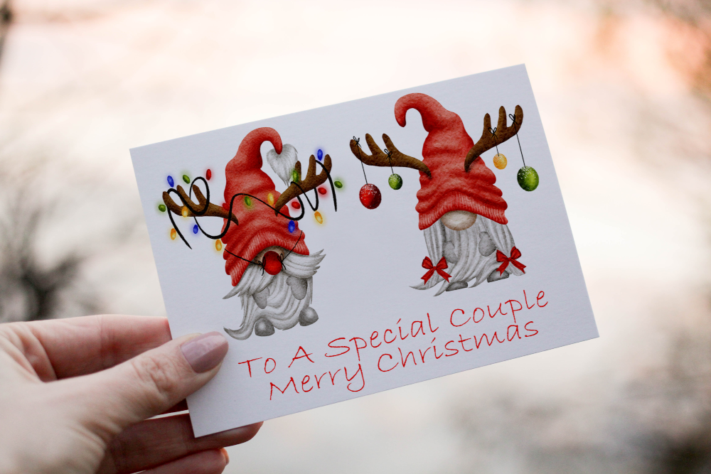 Special Couple Merry Christmas Gnome Christmas Card, Couple Card